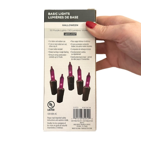 Ashland Purple Halloween Lights 50 Count Indoor Outdoor String Light Set BNIB - Picture 4 of 10